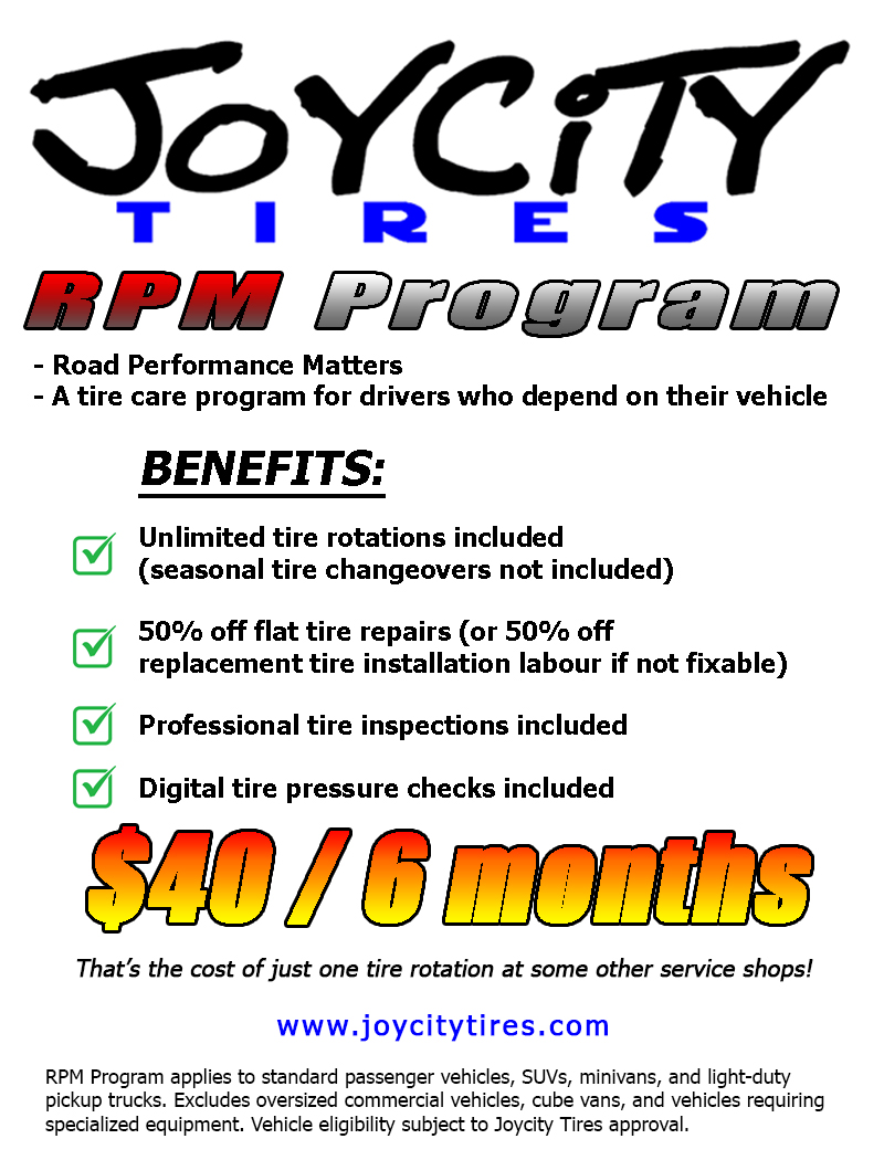 Joycity Tires RPM Program Road Performance Matters